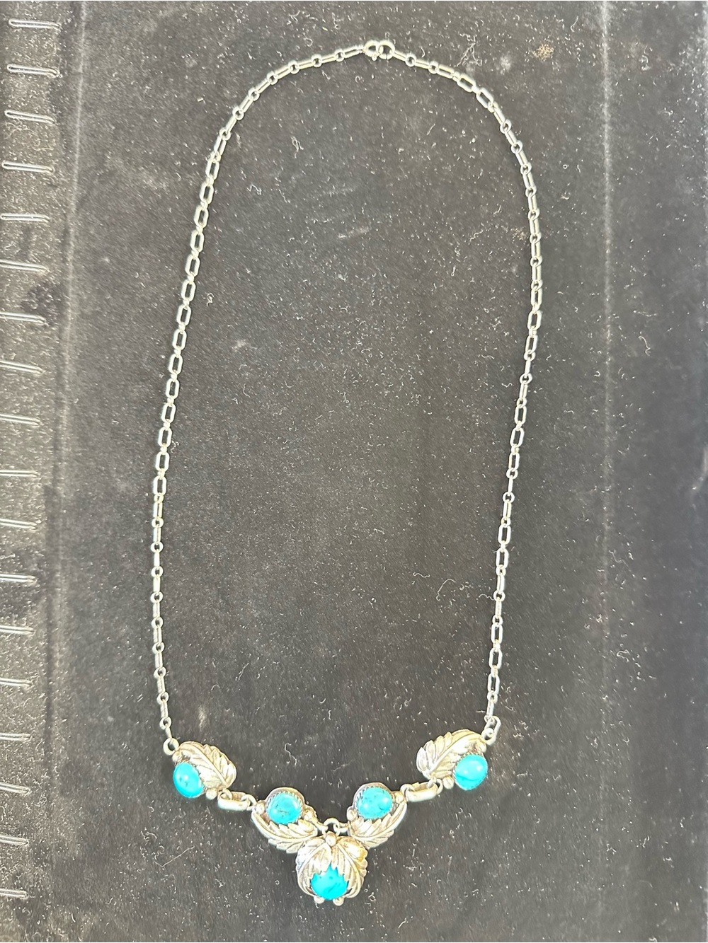 Vintage Navajo Kenneth Etsitty Sterling Silver and Turquoise Necklace